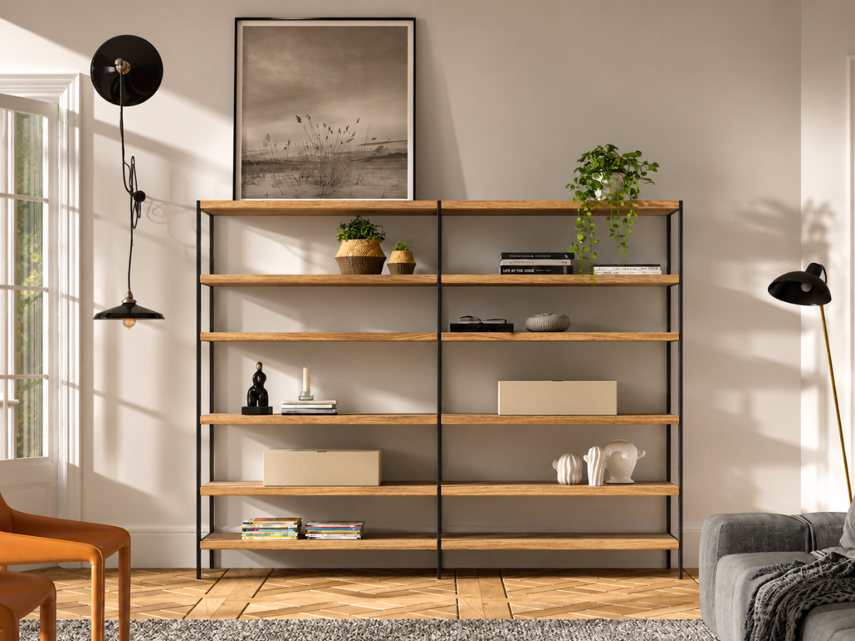 ESTANTERÍA MADERA Y METAL